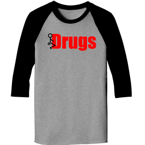 F Drugs grey black raglan