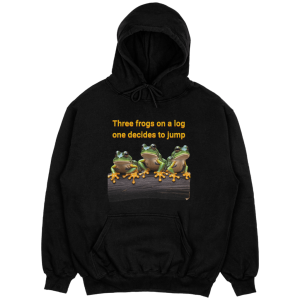 Three Frogs on a Log hoodie black