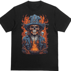 Flaming Skull With Top Hat