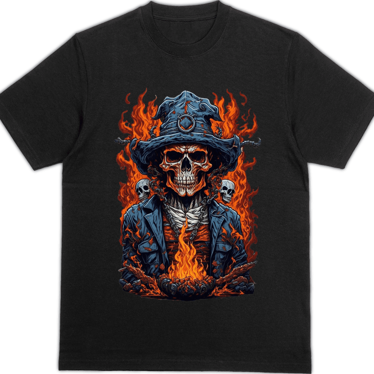 Flaming Skull With Top Hat – Shirt